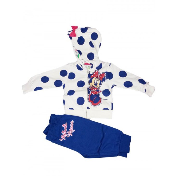 Completo 2pz felpato bimba neonato Arnetta Disney baby Minnie bluette 3 - 6 mesi