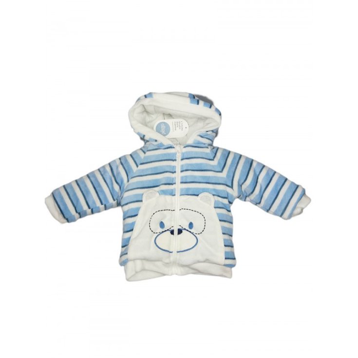 Giubbino cappottino ciniglia bimbo neonato Ellepi bianco cielo 12 m