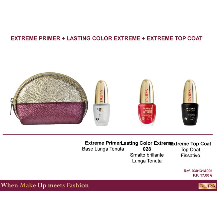 Cofanetto 2018 Pupa Kit Lasting Color Extreme & Primer & Top Coat Gel Ref. 0839