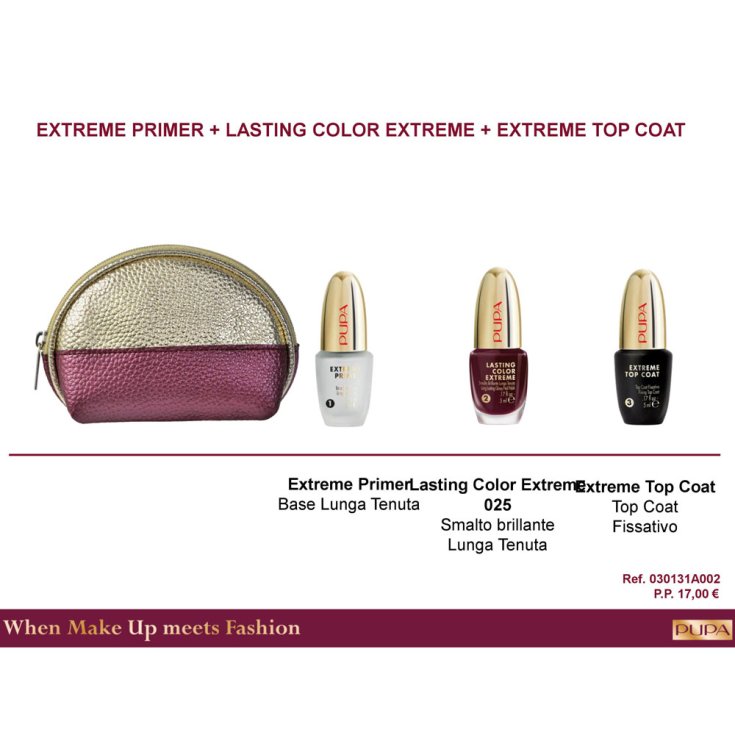 Cofanetto 2018 Pupa Kit Lasting Color Extreme & Primer & Top Coat Gel Ref. 0846