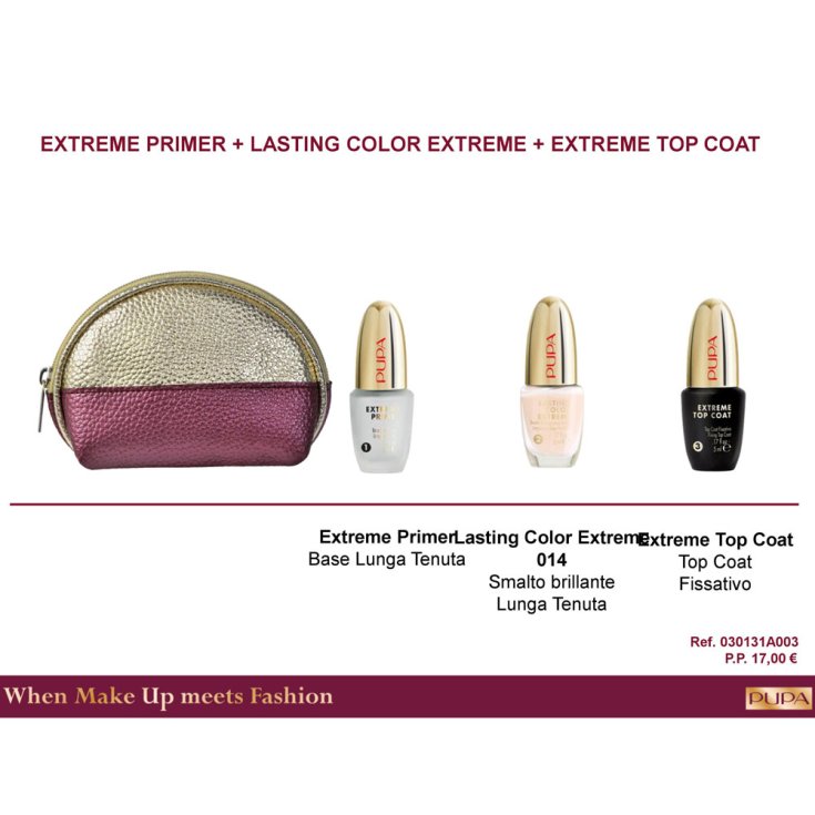 Cofanetto 2018 Pupa Kit Lasting Color Extreme & Primer & Top Coat Gel Ref. 0853