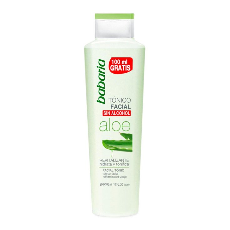 Babaria Aloe Vera Lozione Tonica Per Il Viso Rivitalizzante Analcolico 200ml + 100ml Gratis