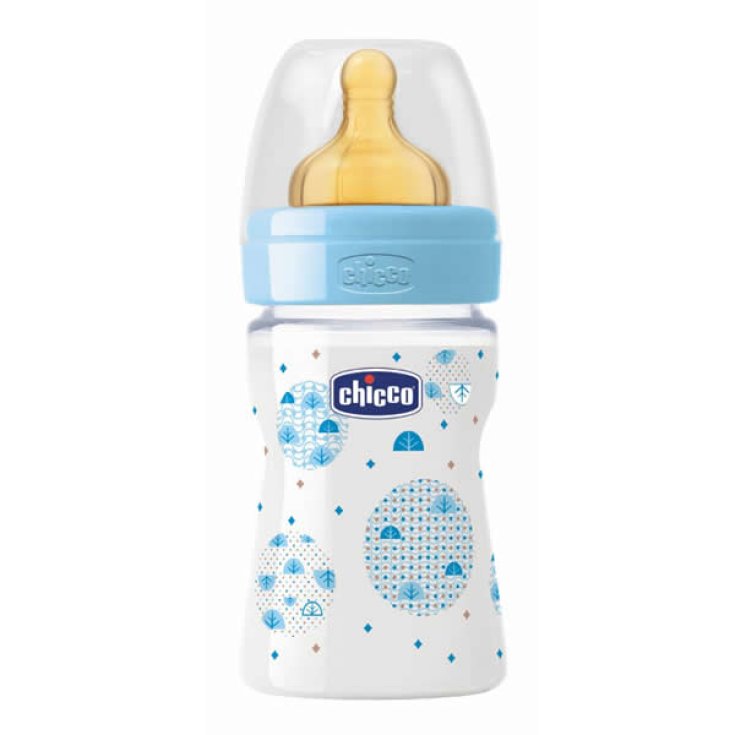 Chicco Well-Being Biberon Caucci&ugrave; PP Flusso Normale Azzurro 0m+ 150ml