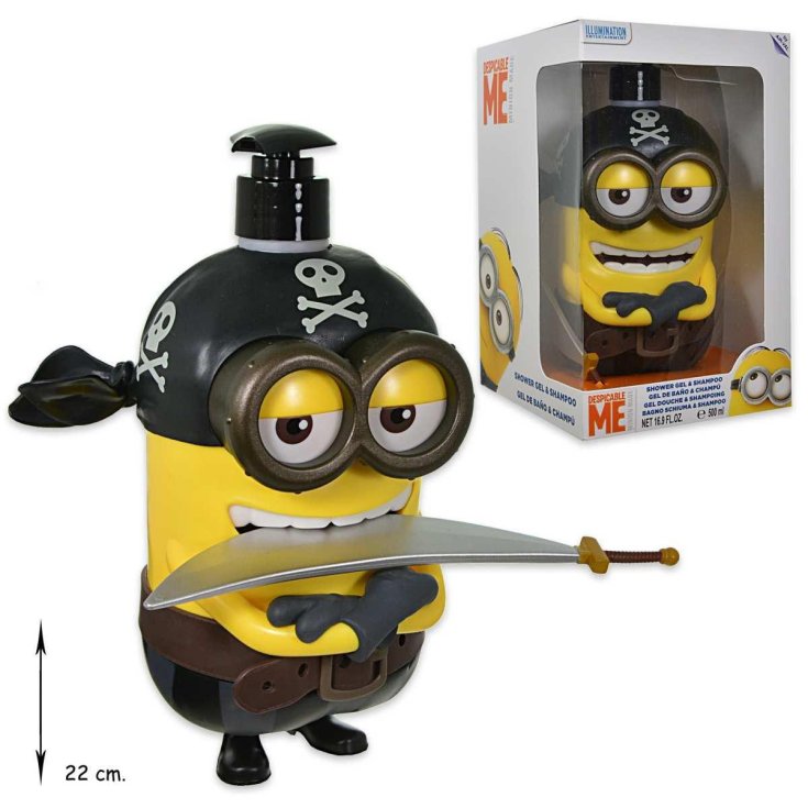 Cartoon Minions Figura Pirata 3D Gel Doccia & Shampoo 500ml
