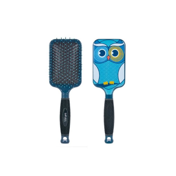 Bifull Racket Hair Brush Turquoise Owl