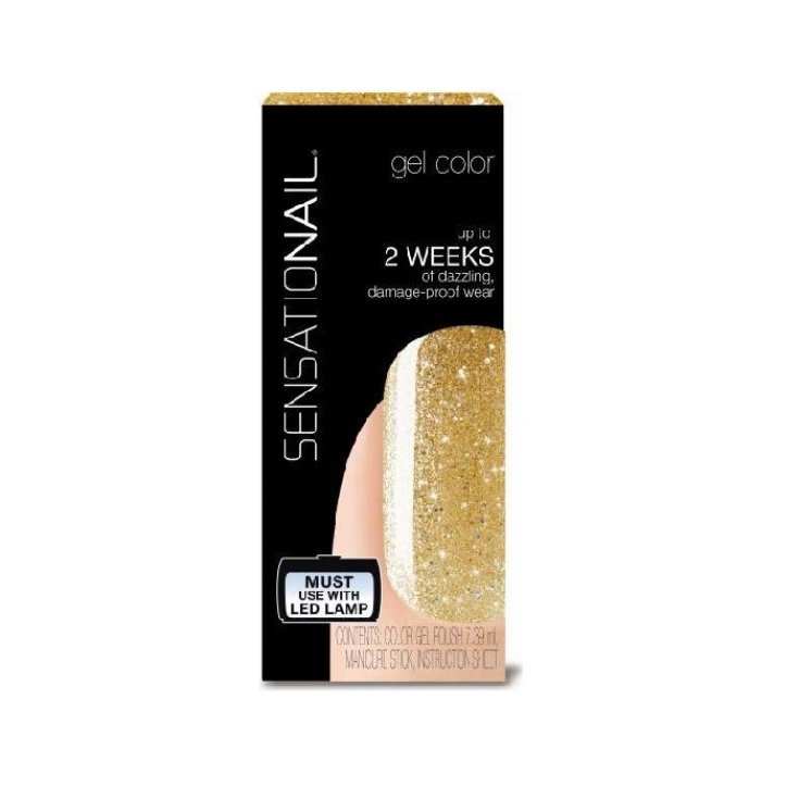 Sensationail Nail Polish Gel Color Gold Glitter 7.39ml