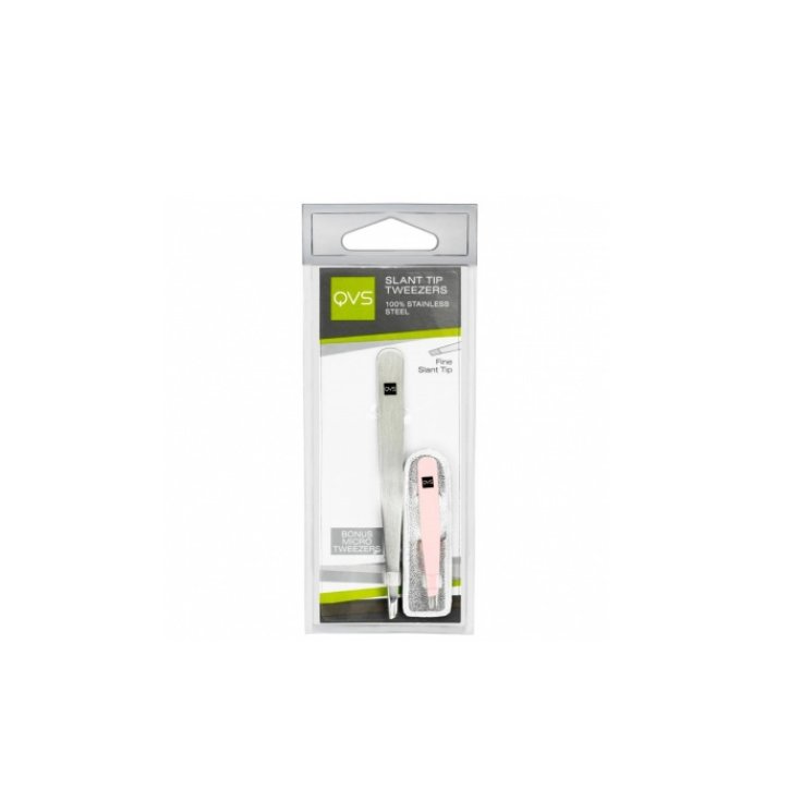 Qvs Pinzetta Con Punta Obliqua + Mini Pinzetta