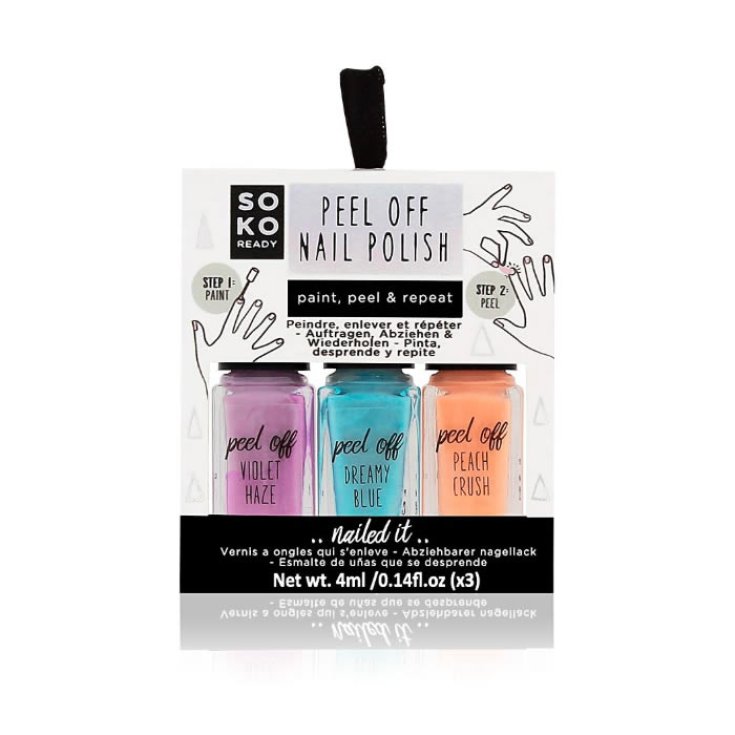 Soko Ready Peel Off Nail Polish 3 Colours 4ml