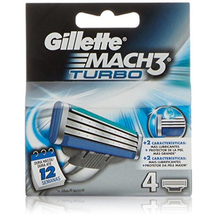 *GILLETTE MACH 3 TURBO LAME X 4 PZ