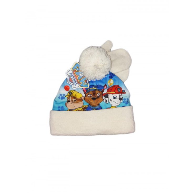 Set 2pz cappello cappellino muffole guanti bimbo bambino Paw Patrol bianco tg 50
