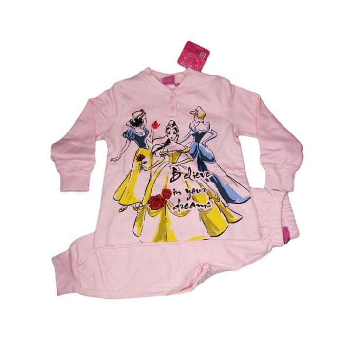 Pigiama maglia maglietta pantalone bimba Disney Principesse rosa 5A