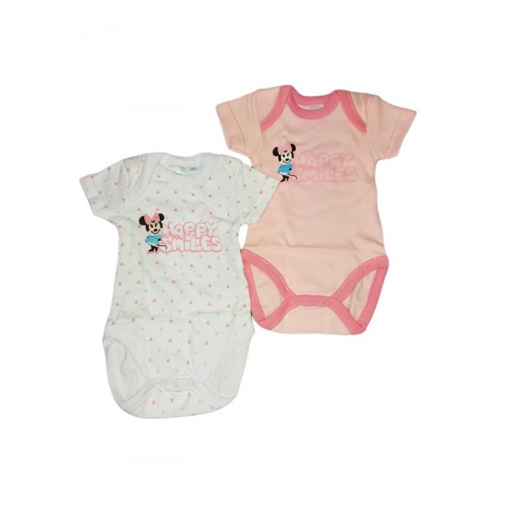 Bi-pack body bodino bimba neonata mezza manica Disney baby Minnie 3 m
