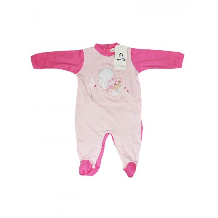 Tuta tutina cotone bimba neonato Pastello rosa 3 - 6 m