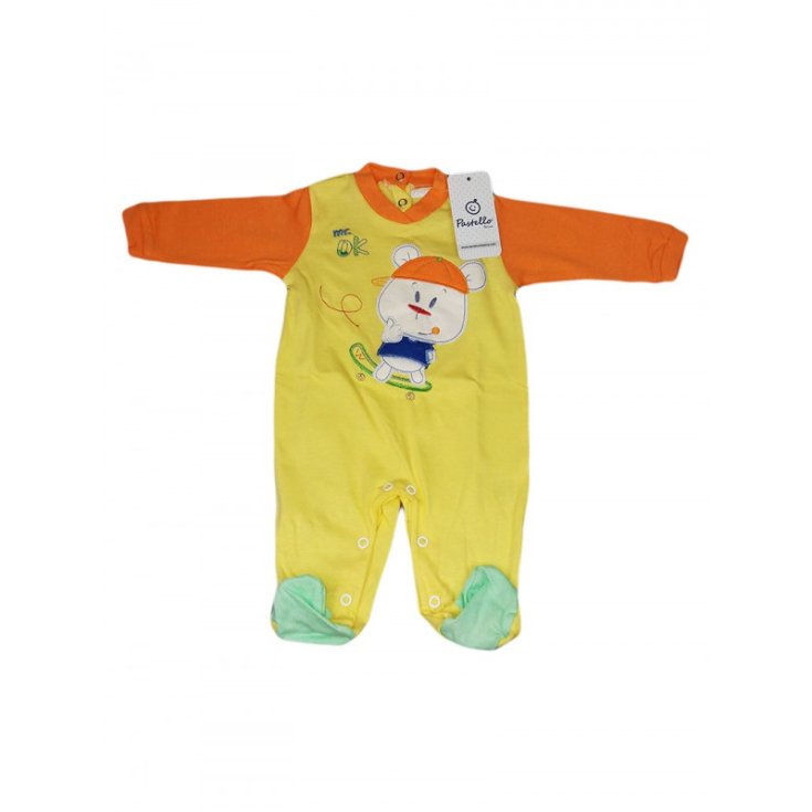 Tuta tutina cotone bimbo neonato Pastello giallo 3 - 6 m