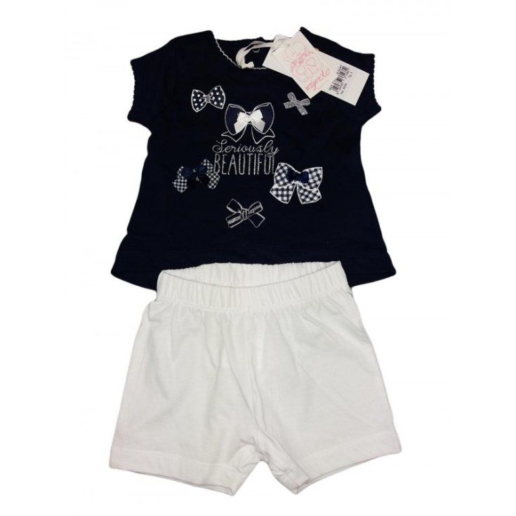 Completo maglia maglietta pantaloncino bimba neonato Dodipetto Mignolo blu 9 m