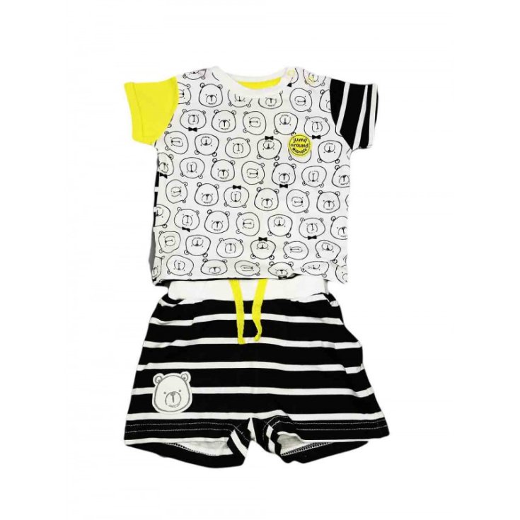 Completo maglia maglietta pantaloncino bimbo neonato Dodipetto Mignolo blu giallo 9 m