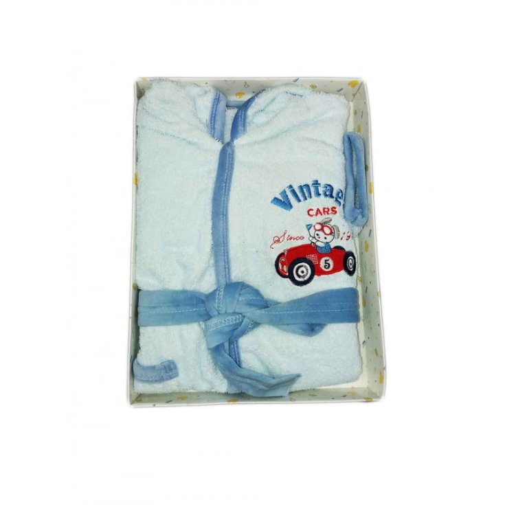 Accappatoio spugna cotone Ellepi bimbo neonato cielo 18 m
