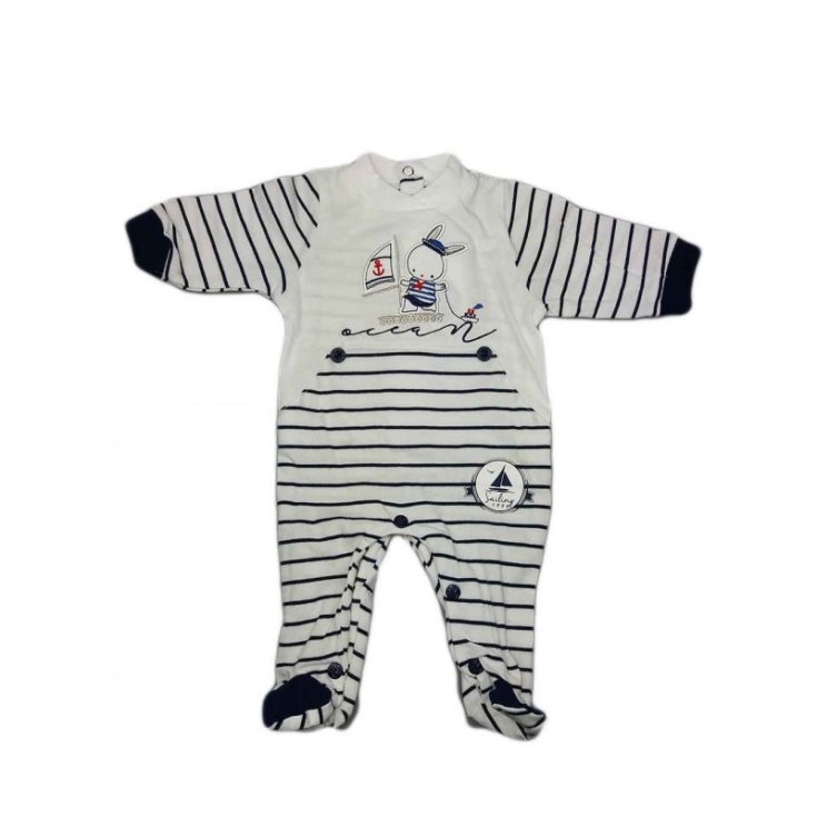Tuta tutina cotone bimbo neonato ellepi blu 3 m