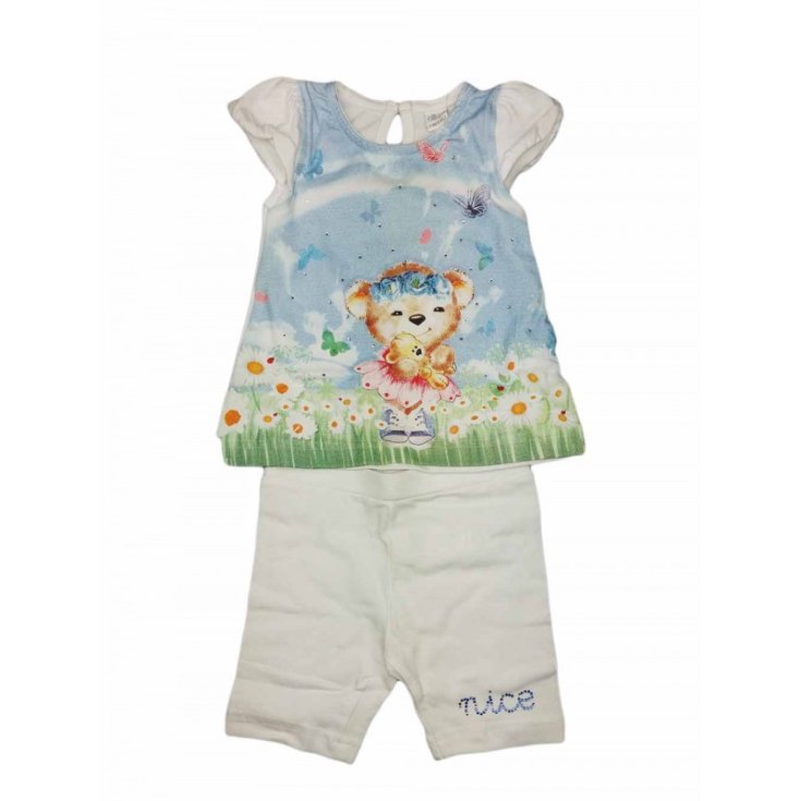 Completo maglia maglietta pantaloncino bimba neonatoEllepi bianco 6 m