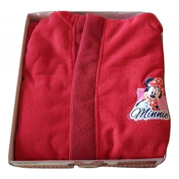 Accappatoio bambina micro spugna Disney Minnie rosso 7-8A