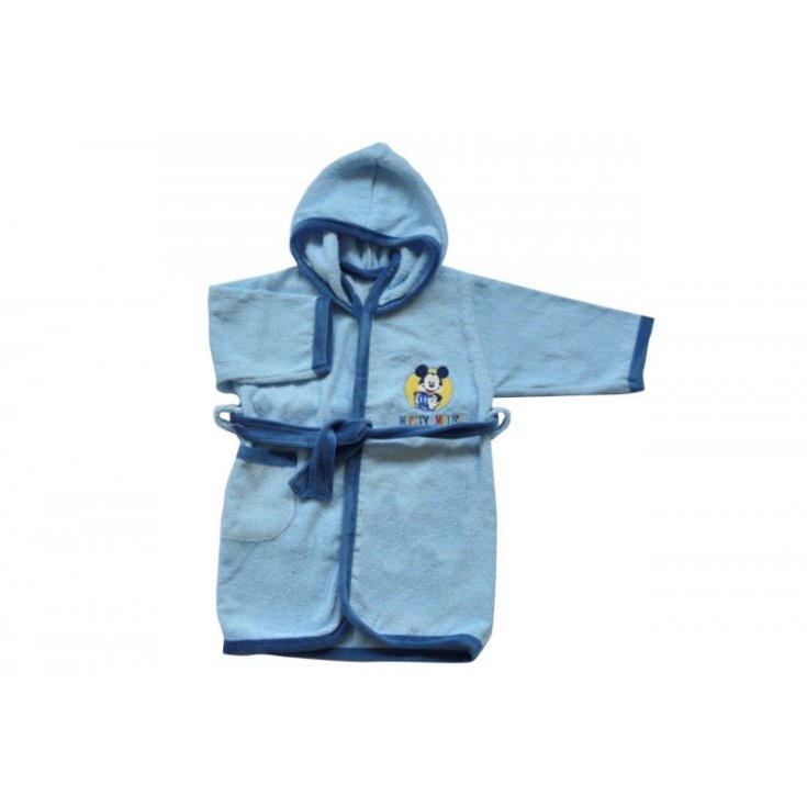 Accappatoio bimba spugna cotone neonato Ellepi Disney baby Mickey cielo 18 m