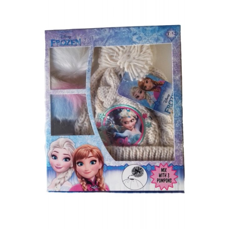 Cappello bambina Disney Frozen 3 pompons panna tg 52