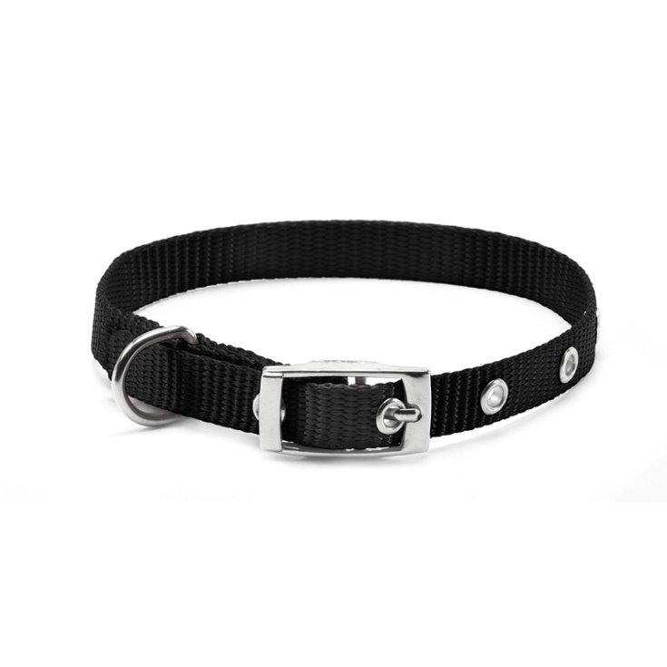 RECORD COLLARE NYLON CON FIBBIA NERO 1X2