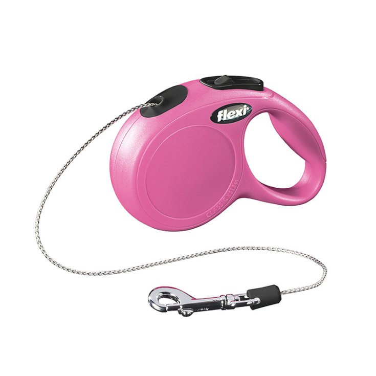 Guinzaglio New Classic Rosa con Corda - 5 mt Taglia S