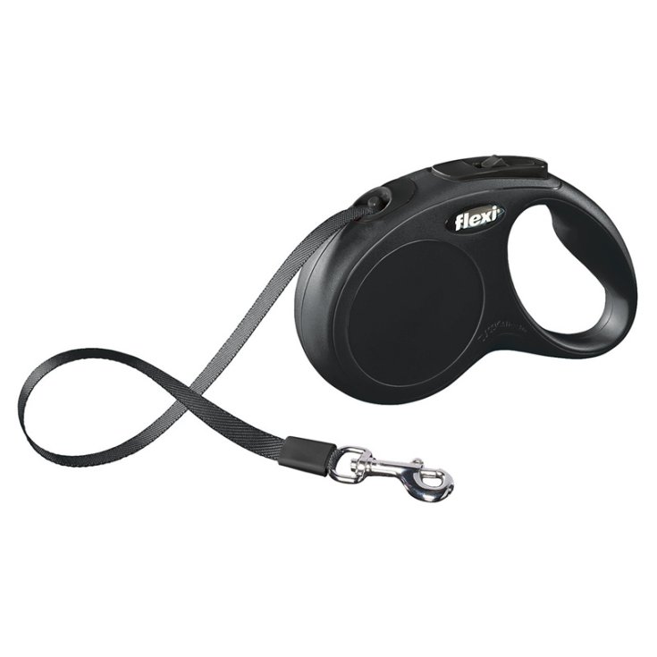 Guinzaglio New Classic Nero con Fettuccia - 5 mt Taglia L