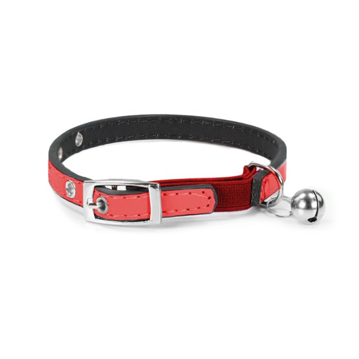 RECORD COLLARE GATTO IN SIMILPELLE ROSSO