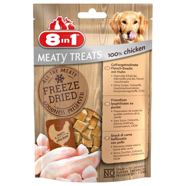 8IN1 MEATY TREATS SNACK LIOFILIZZATO 50
