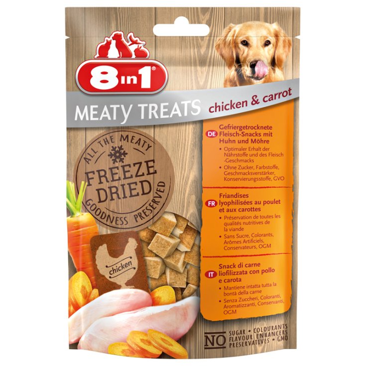 8IN1 MEATY TREATS SNACK LIOFILIZZATO 50